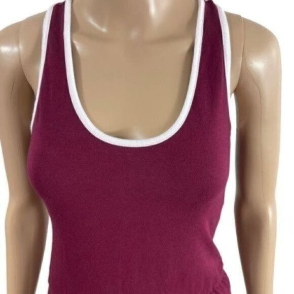 Popular Basics Burgundy Scoop Neck One Piece Romper Medium Shorts Tank Onesie - Picture 2 of 10